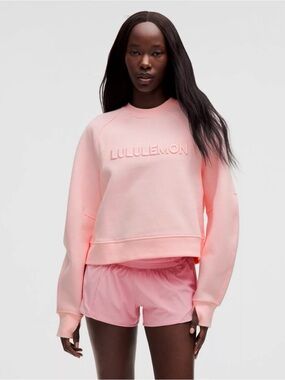 NWT Lululemon Scuba Oversized Pullover Wordmark, Strawberry Milkshake